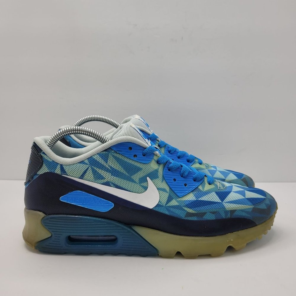 Nike Air Max 90 2013 Ice Blue Lace Up Men's Athletic Shoes 631748-401 US Size 10